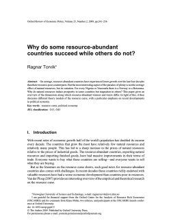 Why do some resource-abundant countries succeed while