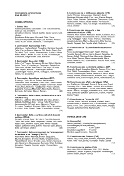Liste des membres des commissions et délégations parlementaires