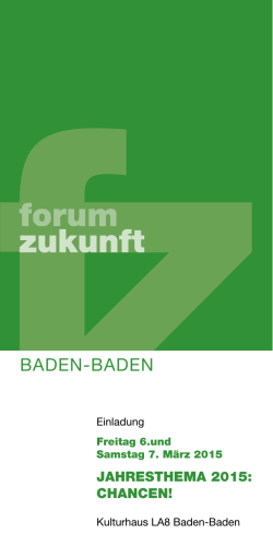 Flyer forum zukunft - Volkshochschule Baden