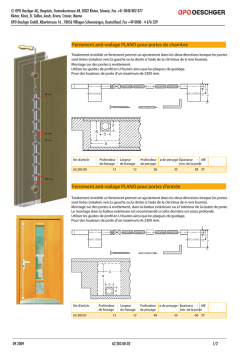 Ferrement anti-voilage PLANO pour portes de chambre Ferrement