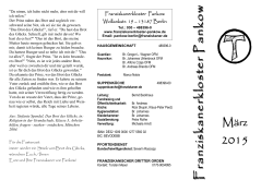 Monatsbrief März 2015 - Franziskanerkloster Berlin