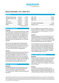 Börsen-Newsletter vom 2. März 2015