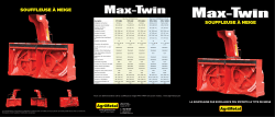 Brochure de la souffleuse &agrave; neige Max-Twin