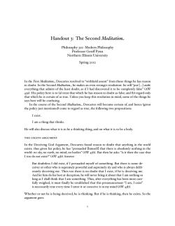 Handout 3: The Second Meditation
