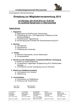JHV 2015 Tagesordnung