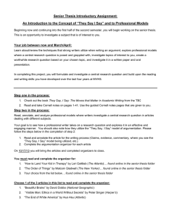 They Say-I Say Assignment Overview and Cornell Notes