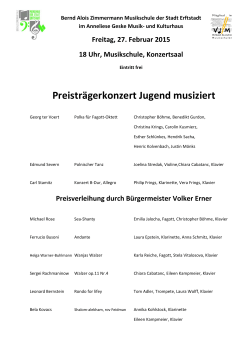 Programmübersicht - Musikschule Erftstadt