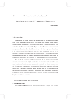 Have Constructions and Expressions of Experience