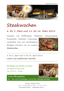 Steakwochen ab 6. März 2015