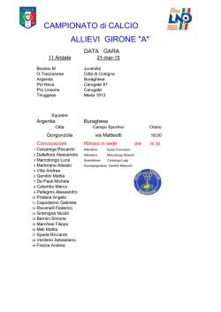CAMPIONATO di CALCIO ALLIEVI GIRONE "A"