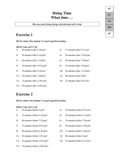 Doing Time What time &hellip; Exercise 1 Exercise 2