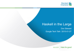 Haskell in the Large