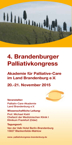 Flyer  - 4. Brandenburger Palliativkongress