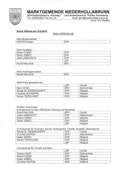 Ausschussmitglieder - Liste Schachel Parteilos