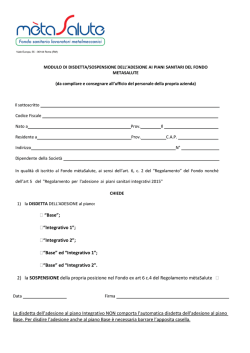 Modulo di disdetta / sospensione del contributo dal piano base e/o