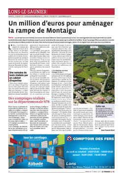 Un million d`euros pour aménager la rampe de Montaigu