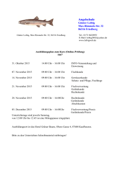 Ausbildungsplan für Kurs 1667 in Kaufbeuren (Online