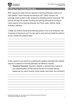 Drafting Your Teaching Philosophy