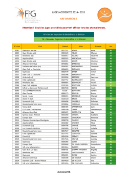 JUGES ACCREDITES 2014&ndash; 2015 GAF DIVISION 5 20/03/2015