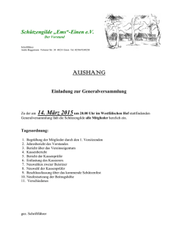 GV_2015 - Sch&uuml;tzengilde Ems Einen eV
