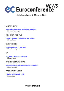 Edizione di venerd&igrave; 20 marzo 2015