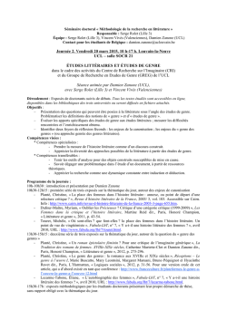 Programme - Université catholique de Louvain