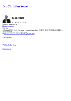 Dr. Christian Seipel Kontakt: