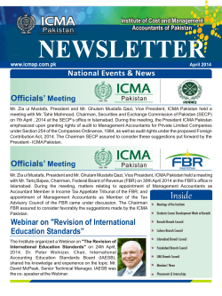 Newsletter (April 2014) - Institute of Cost and Management