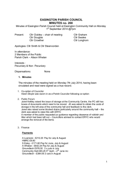 EASINGTON PARISH COUNCIL MINUTES no. 268