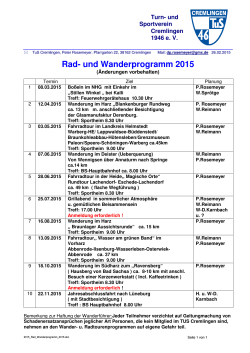 Rad- und Wanderprogramm 2015