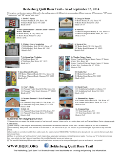 Helderberg Quilt Barn Trail &ndash; As of September 13, 2014