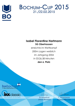 Isabel Florentine Hartmann 200m Lagen weiblich - Bochum-Cup