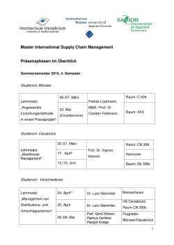 4. Studiensemester - Master International Supply Chain Management