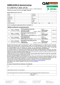 ANMELDUNG & Seminarvertrag - QM