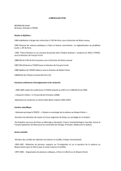 CURRICULUM VITAE BOZARSLAN Hamit Directeur d`études à l