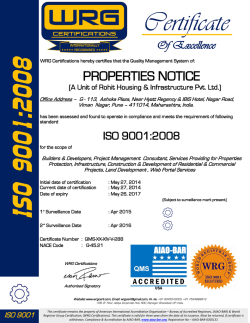 ISO 9001:2008 Certificate