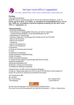 Jahreshauptversammlung - Ball-Sport