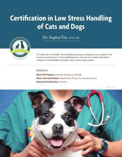Certification in Low Stress Handling of Cats and Dogs