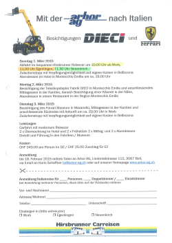 Reiseprogramm der Werksbesichtigung bei DIECI