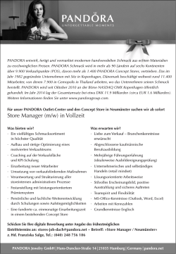 Store Manager (m/w) in Vollzeit