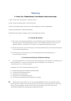 Vereinssatzung - Der Optimal Verein verschafft seinen Mitgliedern