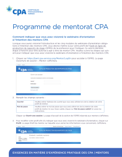 Programme de mentorat CPA