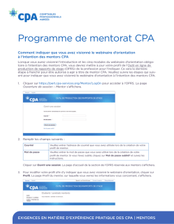 Programme de mentorat CPA