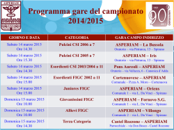 Programma gare del campionato 2014/2015