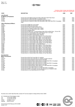 Formula Sound Price List - AC Entertainment Technologies Ltd.