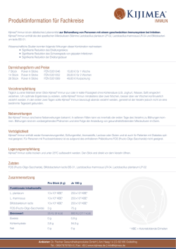 Produktinformation f&uuml;r Fachkreise