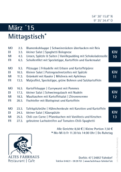 Mittagstisch März 2015 - Altes Fährhaus Fahrdorf