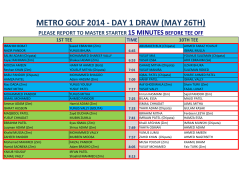 METRO GOLF 2014 - DAY 1 DRAW (MAY 26TH)