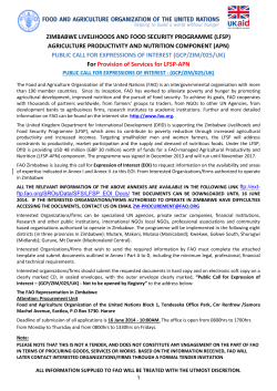 Public call for expression of interest LFSP-APN