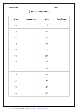 Complementary and Suplementary Angles Activity Sheet